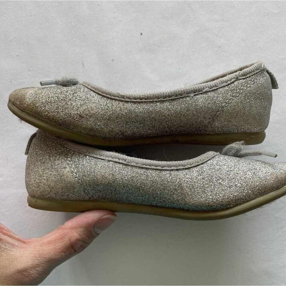 Carter's Silver Glitter Ballet Flats Size 8 - Picture 8 of 10